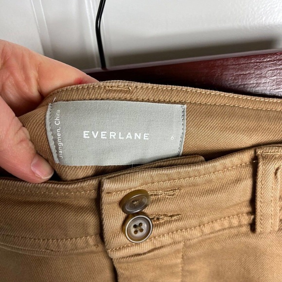 Everlane The Way-High Canvas Twill Short Women's 6 Tan Stretch - Picture 4 of 7